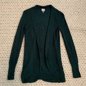 XS DARK GREEN LONG CARDIGAN